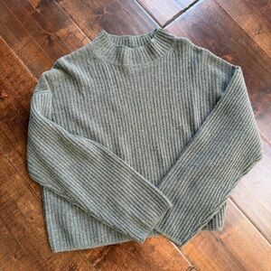 Nili Lotan Ribbed Wool Idesia Sweater in Olive